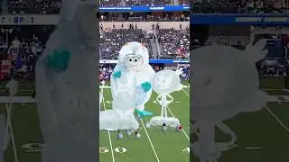 yeti wreaks havoc on football game w/ spongebob & big nate! | NFL Slimetime #Shorts