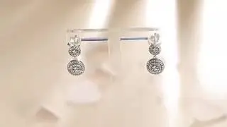BAMOER 925 Sterling Silver Radiant Elegance Earrings Clear CZ