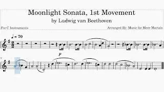 Moonlight Sonata 1st Movement - Classical - Play Along for C Instruments