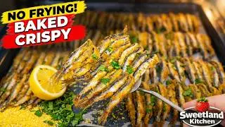 Crispy Corn-Flour Oven Anchovies 😍✅(No Frying Smell)#food #cooking