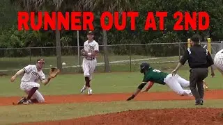 COLLEGE CATCHER SEAN LYNCH THROWING OUT RUNNER AT 2ND