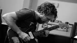Johnny Moeller recording guitar solo on the song 