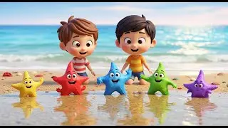 Five Little Starfish Wiggle Wiggle Wiggle | Ocean Animal Song & Counting Rhyme