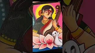 Maa Saraswati Painting, #shorts #art #drawing #saraswati