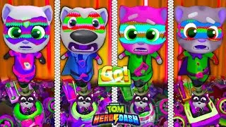 TALKING TOM HERO DASH + SUPER CAT & DOG FIGHTS VS COLOUR REACTION WORLD BOSSES CAGES TRAPS FRIENDS