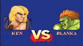 Ken Vs Blanka Street Fighter ll (Hardest) Battle Match (Street Fighter Lovers)