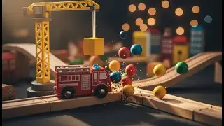 HABA Kullerb&uuml;: Fire Truck vs Construction Team Race 8K ASMR [Instant Stress Relief Crash 2026]