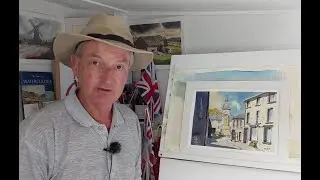 @colinsteedart . Watercolour Painting. A real-time Demonstration. The Town Clock, Hay-on-Wye.