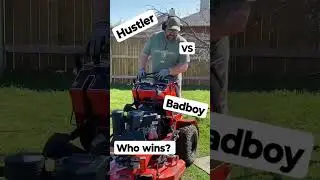 Do you have an opinion on this showdown? #mowing #hustler #badboy #smallbusiness #landscaping #lawn