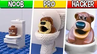 LEGO Freddy Fazbear Skibidi Toilet : Noob, Pro, HACKER!  / (FNAF Meme)