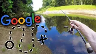 Google Maps URBAN Creek & Pond Fishing ADVENTURE! | Google Maps Fishing Challenge!