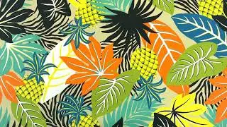 Sevenberry Island Paradise cotton fabric with tropical leaf and pineapple pattern - modes4u -