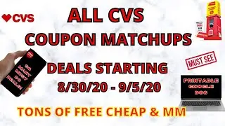 CVS COUPON MATCHUPS DEAL STARTING (8/30 - 9/5/20) | CVS WALKTHROUGH LOTS OF FREE CHEAP & MM DEALS