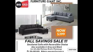 FALL SAVINGS SALE !! VISIT US NOW !! FURNITURE GIANT INC.!!