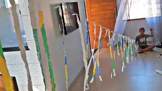 FIZ UMA RABIOLA PARA MINHA PIPA DE FITA COM UMA SACOLA DA BANDEIRA DO BRASIL
