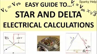 3 Phase Star & Delta Calculations Examples & Answers, Line Voltage & Current Phase Voltage & Current