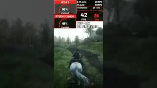RDR2 on Low End PC 🔥 Ryzen 3 3200G Vega 8 | 720p FSR Performance #shorts #rdr2 #gamingtest