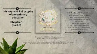 History and Philosophy of pre-primary education 
