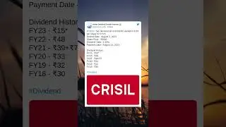 CRISIL Ltd has declared 2nd interim dividend for FY23. (18 July 2023) #interimdividend