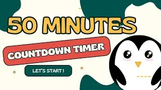 PENGUIN COUNTDOWN ! 50:00🐧 timer from 50 minutes to zero in minutes and seconds / 3.000