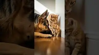 HUGE German Shepherd Barks at Kitten... But They Become Best Friends #dogs #puppies #pets