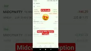 Midcap Nifty Option Trading / ₹7K Profit🤑🤑 #shorts