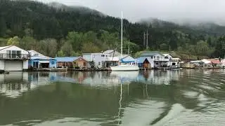 Skyline Moorage, floating homes on the Multnomah Channel in Portland Oregon