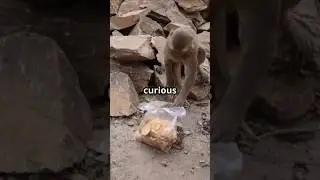 Monkey's Epic Snack Discovery! 😂🍌#MonkeyEats #FunnyAnimals#FoodieMonkey #MunchingTime #Shorts