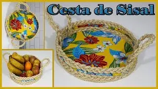 COMO FAZER CESTA DE SISAL E PAPELÃO.