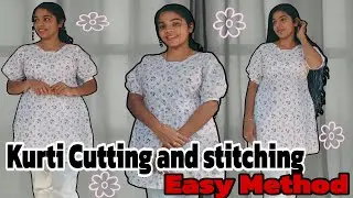 Kurti cutting&Stitching vedio in malayalam/Trendy/Easykurti Stitchingsimple kurti Stitching tutorial