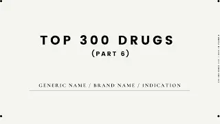 Top 300 Drugs (Part 6): Generic/Brand Name and Indication