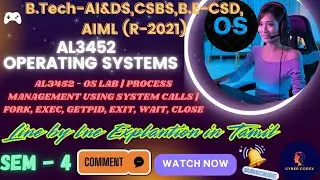 EX NO:3-Process Management using System Calls | Fork, Exec,Getpid,Exit, Wait,Close | AL3452 - OS Lab