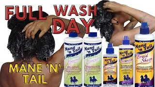 FULL WASH DAY ROUTINE Using ONLY Mane N Tail On Natural 4c Hair | HORSE SHAMPOO FOR HAIR GROWTH