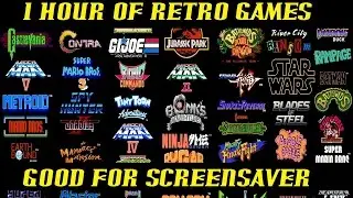 Retro video games Screensaver. 1 HOUR of HD VDO with names Part 2