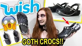 I WORE GOTH CROCS FROM WISH FOR A WEEK!! Very Questionable Fashion  😬😅