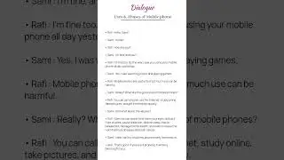 Dialogue about Uses & Abuses of Mobile phone | #dialogue #shortsfeed