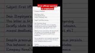 first official warning letter to employees #application #letter