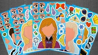 [💙paper diy💙] DISNEY FROZEN 3 Sticker Book with Elsa and Anna New Adventure | Oddly Satisfying ASMR