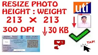 How to resize photo in 213*213 px format in 300 dpi for pan card
