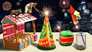 Granny Stealing Shinchan Diwali Crackers🧨 MidNight🌃 | Shinchan & Franklin Find it in GTA 5!