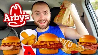 Arby's только что выпустил 3 НОВЫХ ТОВАРА! ОБЗОР слайдеров Bourbon BBQ + палочки моцареллы Mukbang!