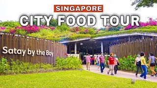 Singapore Food | Popular Food Court Satay by the bay Tour