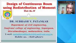 Design of continuous beam using redistribution of moments