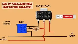 AMS 1117 ADJ ADJUSTABLE SMD VOLTAGE REGULATOR CIRCUIT #voltageregulator 