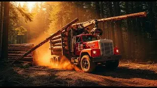 🚛 Старый американский тягач в деле! Доставка брёвен по бездорожью | SnowRunner