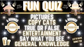 Fun Pub Quiz 115 - 6 Different Rounds - 38 Questions & Answers - 79 Points to Win. trivia quiz