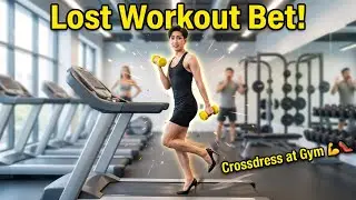 Lost Workout Bet - Crossdressing at Gym | MTF Fitness Challenge | Boy to Girl Gym Punishment