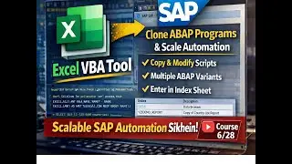 VBA SAP Automation |Clone ABAP Programs & Scale Automation via Index Sheet (Hindi-Urdu)| Course 6/28