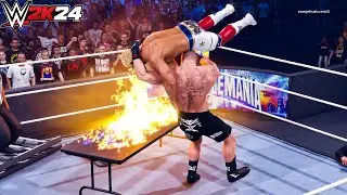 Full Match - Brock Lesnar '14 vs Cody Rhodes: Extreme Rules Match at Wrestlemania | WWE 2k24 