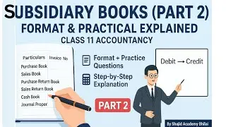 Class 11th Accounting | Chapter 6 Subsidiary Books(Part 2)|Format & Practical Questions Explained | 
